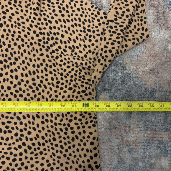 J. Crew #AZ889 Women's Plus L/S Pullover Cheetah Teddie Sweater 3X Brown/Black - Picture 7 of 9